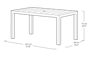 Julie 6 Seater Dining Table - Grey